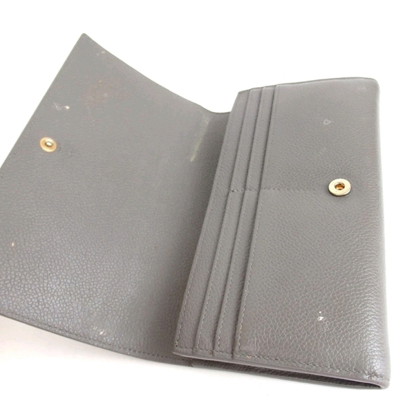 Saint Laurent Gray Wallet with Gold Logo - Picture 5 of 16